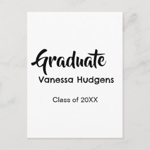Postal Felicidades graduado nombre fecha año clase univer