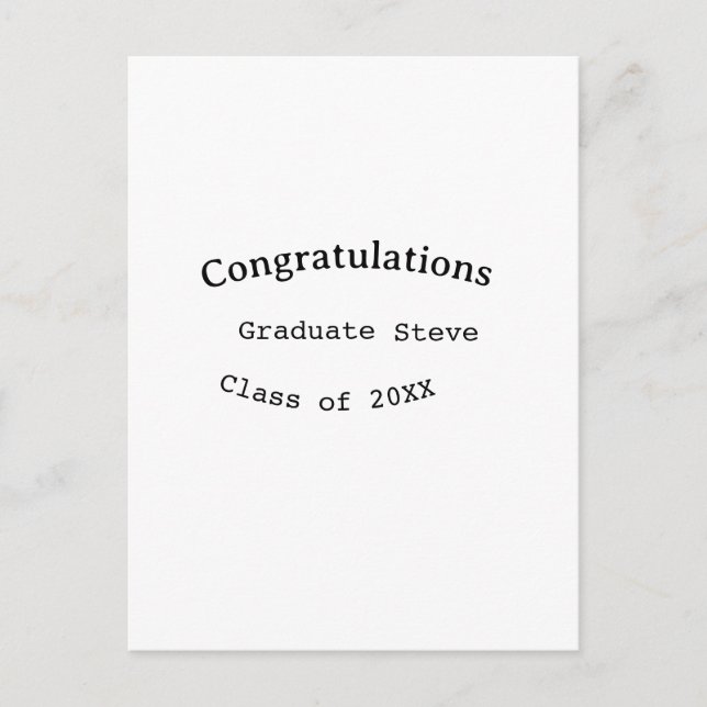 Postal Felicidades graduado nombre promoción 20XX tipo w (Anverso)