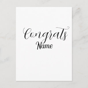 Postal Felicidades graduado nombre simple minimal año cla