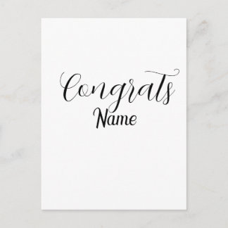 Postal Felicidades graduado nombre simple minimal año cla