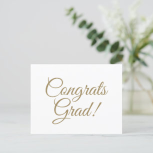 Postal Felicidades graduado oro blanco guión personalizad