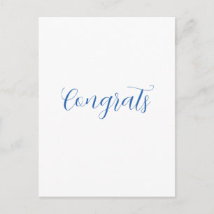 Postal felicidades nombre azul elegante fecha de graduaci