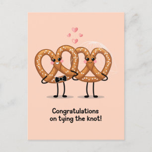 Postal Felicidades por Atar el Nudo Pretzel Gracioso