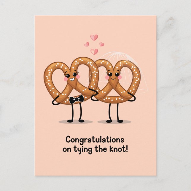 Postal Felicidades Por Atar La Graciosidad De Knot Pretze (Anverso)