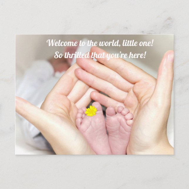 Postal Felicidades por el bebé nacido (Anverso)