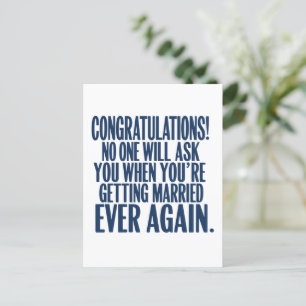 Postal Felicidades por el compromiso de boda divertido Ca