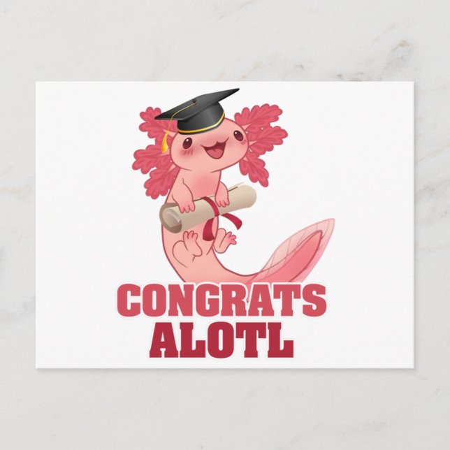 Postal Felicidades por la graduación de AXOLOTL AJOLOTE C (Anverso)