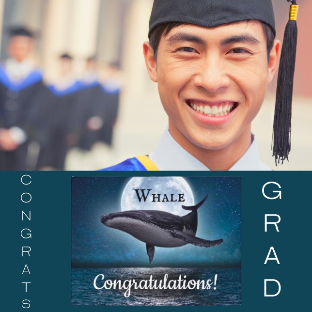 Postal Felicidades por la graduación de ballena (Subido por el creador)
