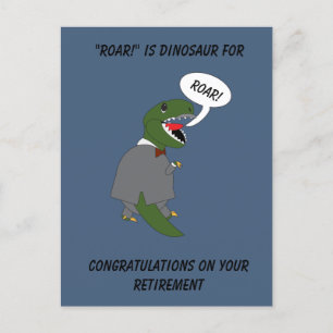 Postal Felicidades por la jubilación Dinosaurio Personali