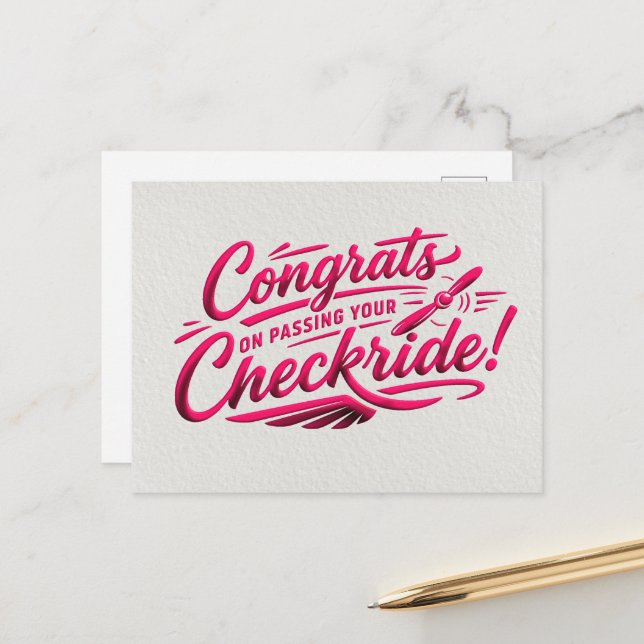 Postal Felicidades por pasar tu checkride! (Anverso/Reverso In Situ)