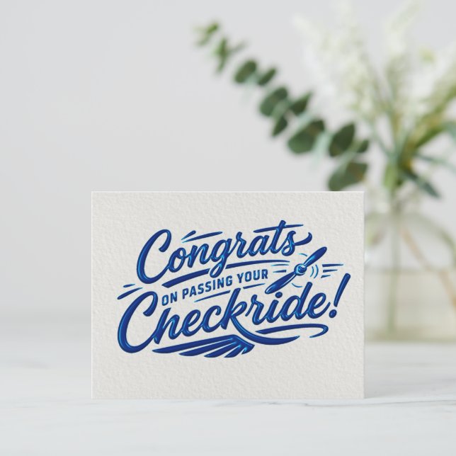 Postal ¡Felicidades por pasar tu checkride!  (Anverso de pie)