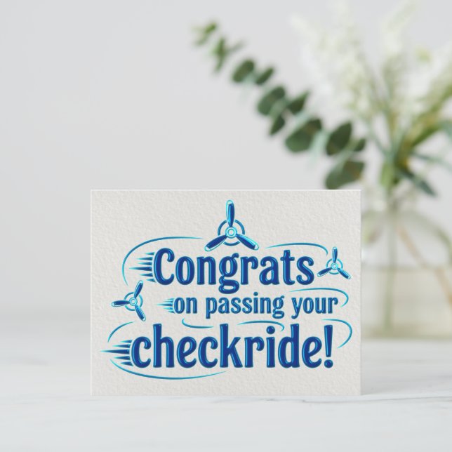 Postal ¡Felicidades por pasar tu chequera! (Anverso de pie)