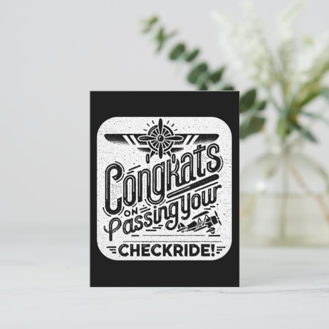 Postal ¡Felicidades por pasar tu chequera! (Anverso de pie)