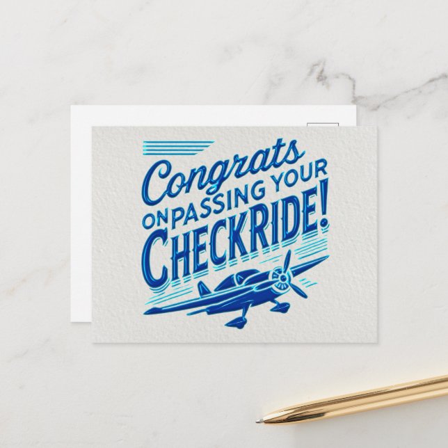 Postal ¡Felicidades por pasar tu chequera! (Anverso/Reverso In Situ)