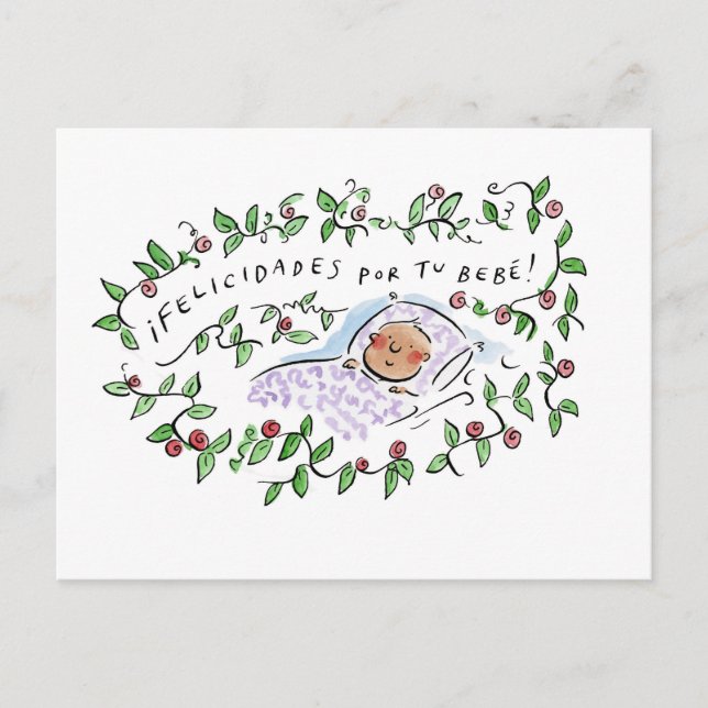 Postal Felicidades por tu bebe (Anverso)