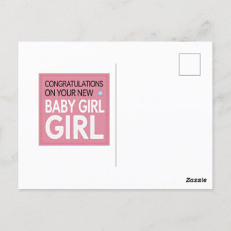 Postal Felicidades por tu nueva bebé