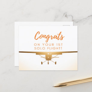 Postal Felicidades por tu primer vuelo individual