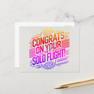 Postal Felicidades por tu primer vuelo individual