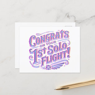Postal Felicidades por tu primer vuelo individual