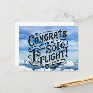 Postal Felicidades por tu primer vuelo individual