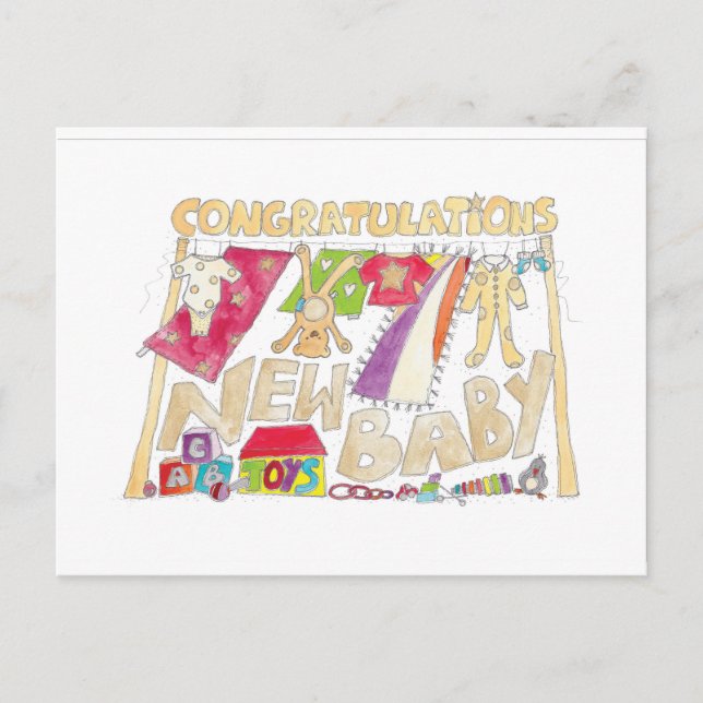 Postal Felicidades - Recién nacido. (Anverso)