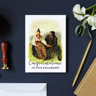 Postal Felicitación de compromiso tradicional sueco vinta