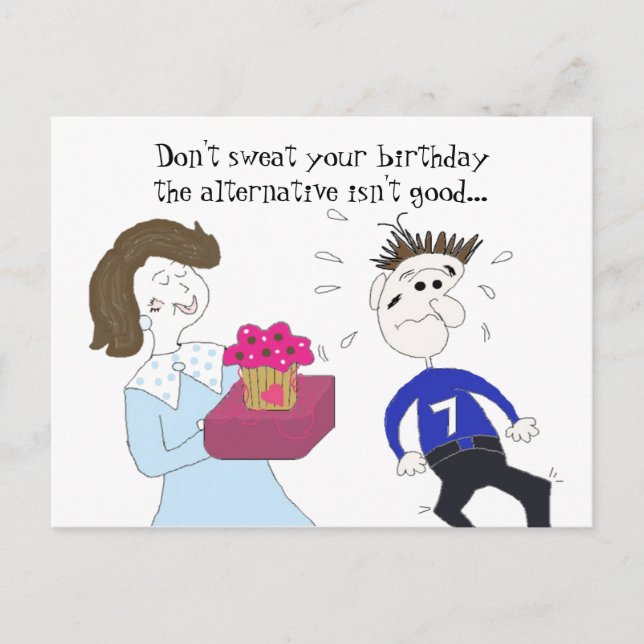 Postal Felicitación de cumpleaños humorística (Anverso)