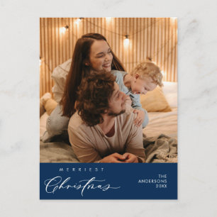 Postal Felicitación de Feliz Navidad Familia Foto