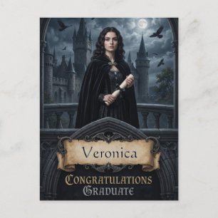 Postal Felicitación de graduación de fantasía gótica con