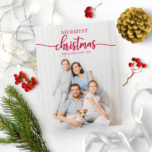 Postal Felicitación de Navidad más alegre Foto única de v