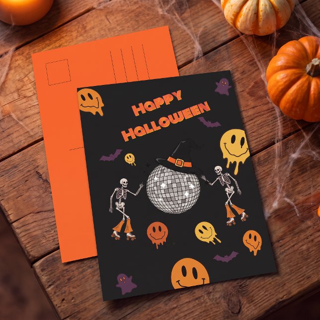 Postal Felicitación Groovy Retro Disco Feliz Halloween (Subido por el creador)