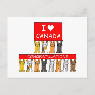 Postal Felicitaciones a la ciudadanía canadiense