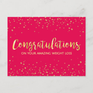 Postal Felicitaciones a la dieta de oro Pérdida de peso
