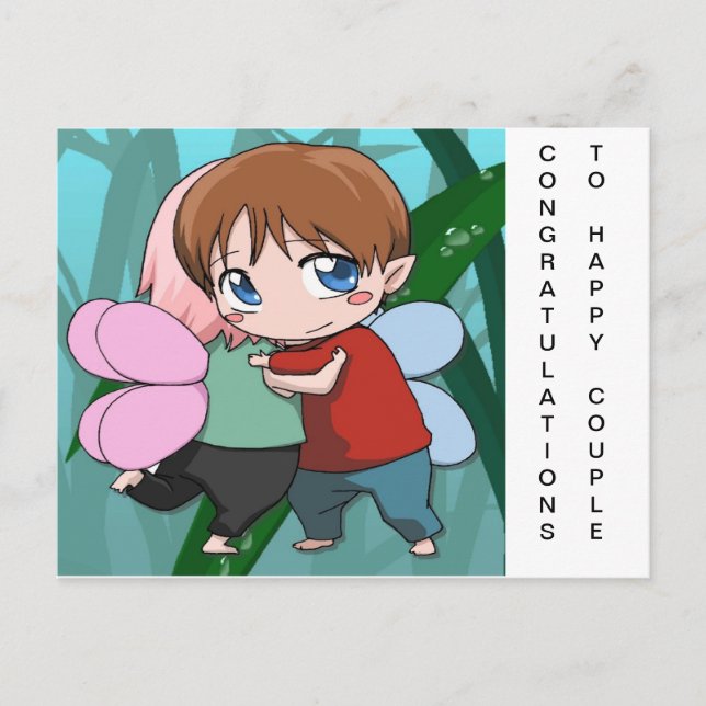 Postal Felicitaciones a la feliz pareja (Anverso)