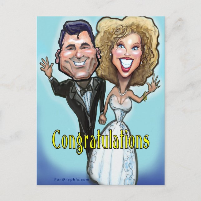 Postal Felicitaciones a las muñecas Bodas (Anverso)