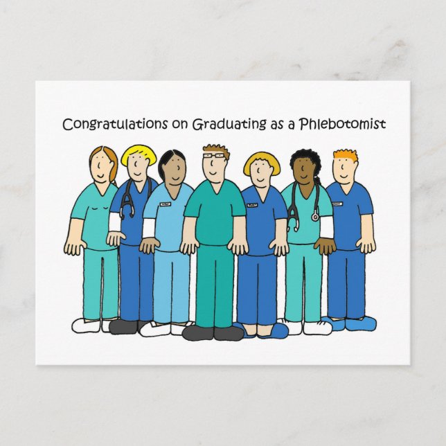Postal Felicitaciones a los graduados de Phlebotomist (Anverso)