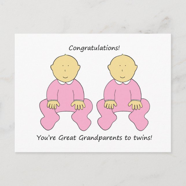 Postal Felicitaciones a los grandes abuelos a los Chicas  (Anverso)