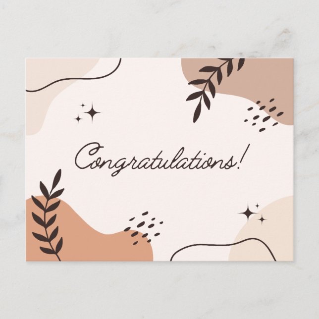 Postal Felicitaciones abstractas de arte (Anverso)