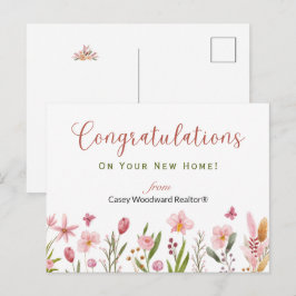 Postal Felicitaciones Agente Inmobiliario Flores Rosas Pe
