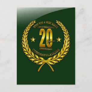 Postal Felicitaciones al 20° aniversario