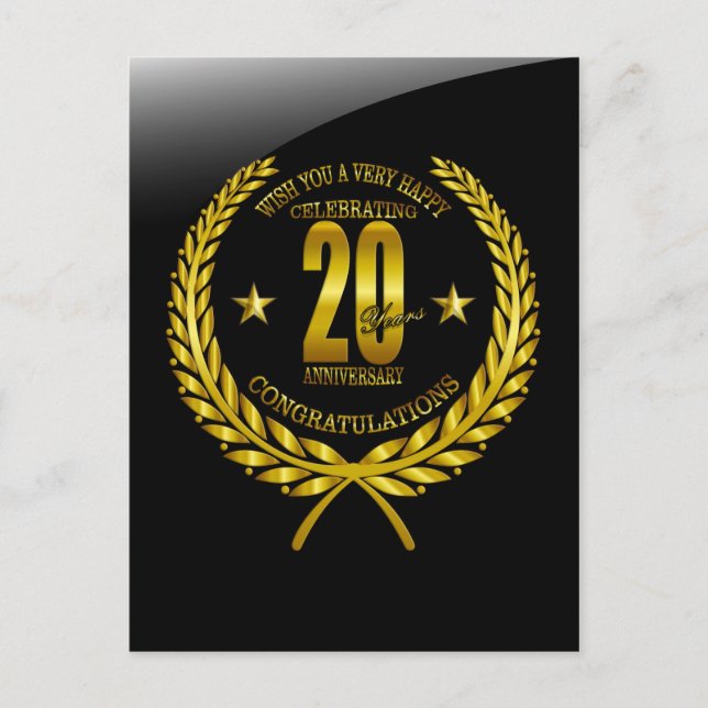 Postal Felicitaciones al 20° aniversario (Anverso)