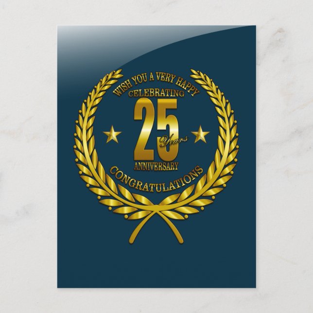 Postal Felicitaciones al 25° aniversario (Anverso)