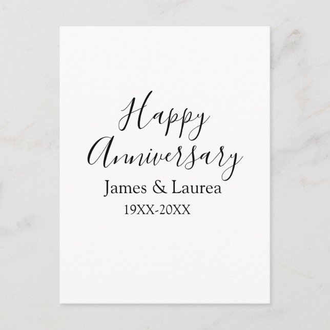 Postal Felicitaciones aniversario boda nombre fecha año s (Anverso)