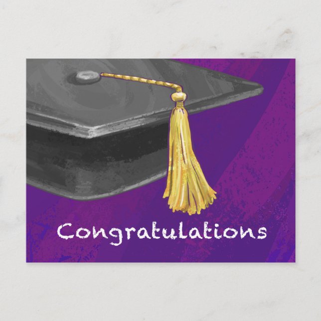 Postal Felicitaciones Black and Purple (Anverso)