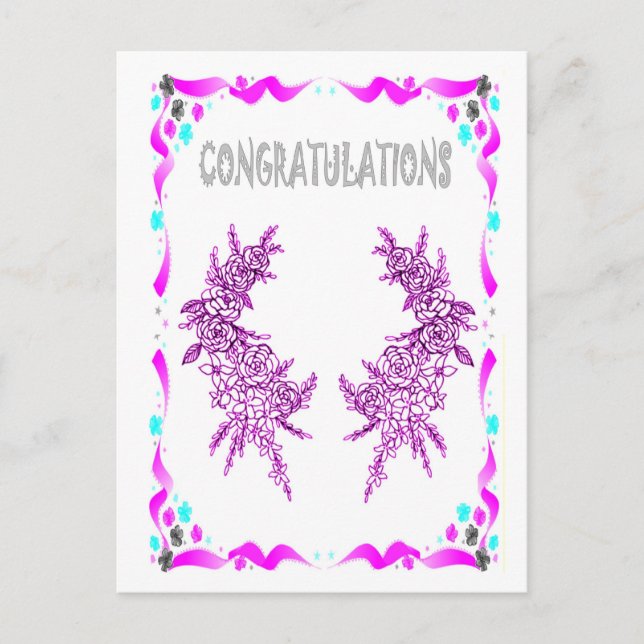 Postal Felicitaciones - brote de brezo (Anverso)