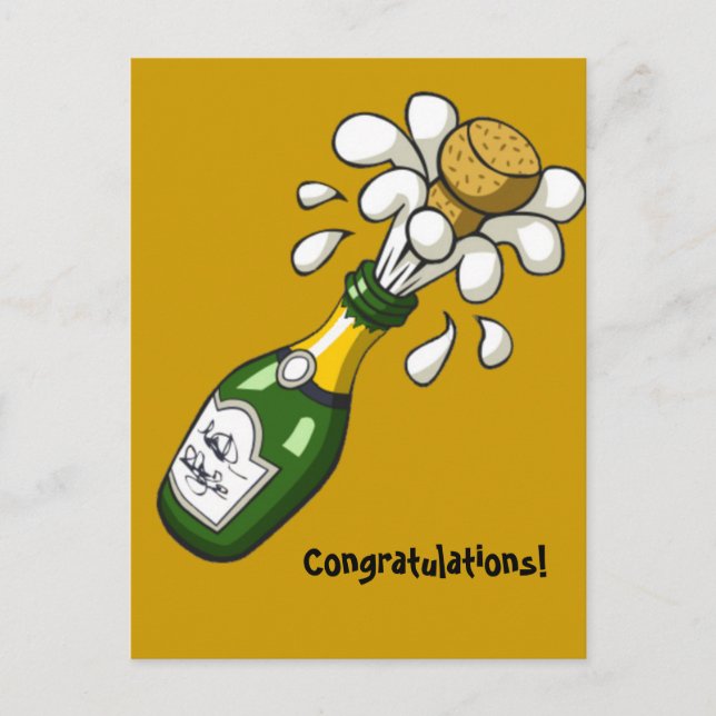Postal Felicitaciones Champagne Postcard (Anverso)
