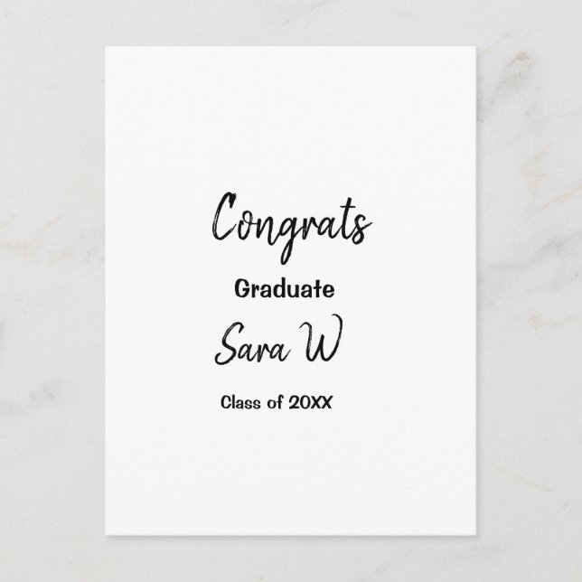 Postal Felicitaciones clase de año nombre escuela col (Anverso)