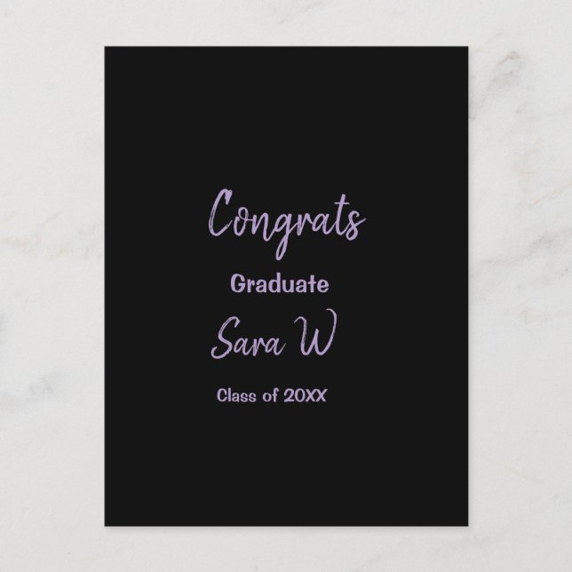 Postal Felicitaciones clase de nombre escuela año col (Anverso)