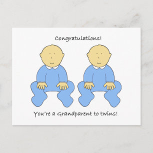Postal Felicitaciones de Abuelo a Niños Gemelos