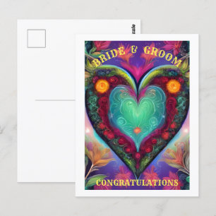 POSTAL FELICITACIONES DE BRIDE Y GROOM